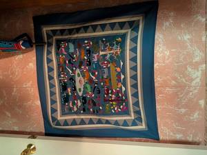 Embroidered Animal Scene Wall Hanging