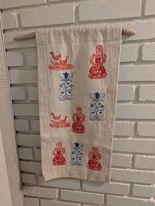 Decorative Woven Textile Wall Hanging With Wooden Rod