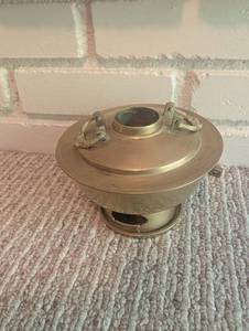 Antique Brass Oil Lamp Base With Chimney Cover