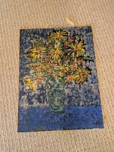 Floral Painting on Board 24 X 18