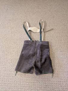 Leather Lederhosen Shorts With Suspenders