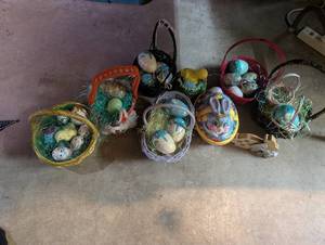 Mixed Easter Basket Assortment With Decorative Eggs & Figures