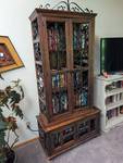 Wood and Wrought Iron Display Cabinet Bookcase