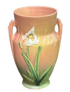 I4 - Roseville Pottery Iris Vase Shape 921-8 Vintage Art Deco