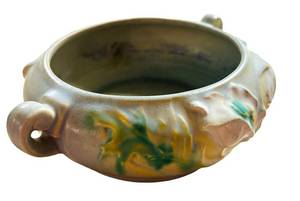 J5 - Vintage Roseville Pottery Floral Bowl