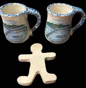 J4 - Pottery Lovers 1999 Mugs & Pottery Man Figure (Lot of 3)