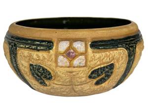 F1 - Antique 1915 Roseville Pottery Mostique Low Bowl