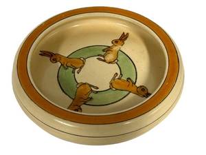 M4 - Antique Roseville Pottery Juvenile Rabbit Plate
