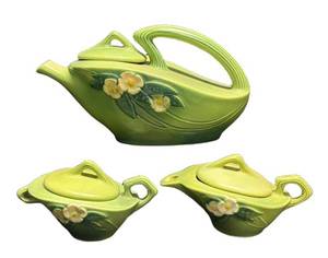 J4 - Vintage Roseville Mock Orange Tea Set