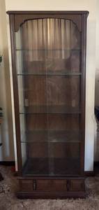 LR - Vintage Wood Display Case Cabinet