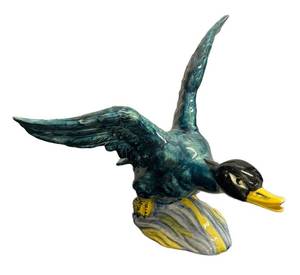 W - Vintage Hand Painted Stangl Pottery Flying Duck Sculpture