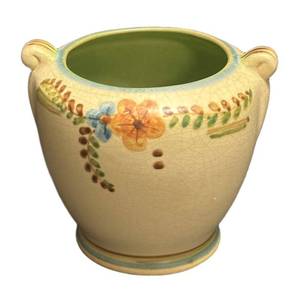 H5 - Antique Weller Bonito Table Vase with Floral Crackle Glaze