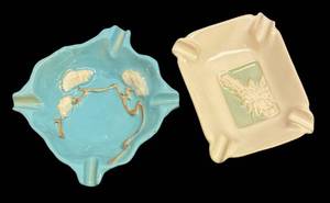 H4 - Vintage Roseville Ming Tree and Silhouette Ashtrays
