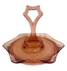 K4 - Vintage Cambridge Petite Pink Glass Tidbit Tray