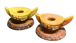 I4 - Two Vintage Roseville Wincraft Candleholders