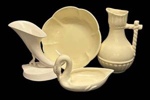 J3 - Vintage White Pottery by McCoy, Weller, Roseville and More