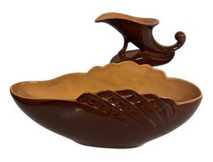 J2 - Vintage Roseville Pottery Mayfair Bowl & Cornucopia Vase