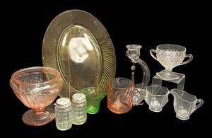 W - Vintage Glass Mixed Lot including Cambridge, Federal, Hocking and More