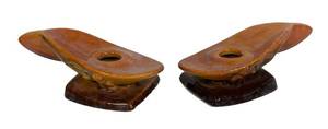 J1 - Pair of Vintage Roseville Wincraft Candle Holders