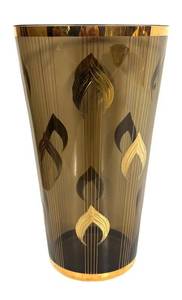 W - Vintage Murmac Art Deco Smoked Tawny Glass Vase