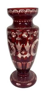 W - Vintage Egermann Ruby Red Vase
