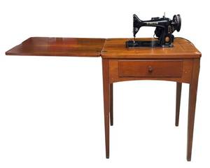S - Vintage Singer 99K Sewing Machine Table with Cabinet and Machine