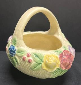 A2 - Antique 1917 Roseville Rozane Basket Bowl