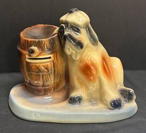 B3 - Vintage McCoy Saint Bernard Coin Bank & Dresser Valet