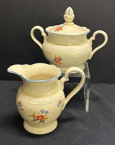 B4 - Vintage Bareuther of Bavaria Creamer Pitcher and Sugar Dish