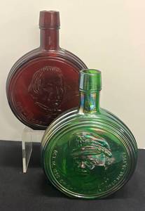 A5 - Vintage Wheaton Glass Decanters - Dwight D. Eisenhower & Andrew Johnson