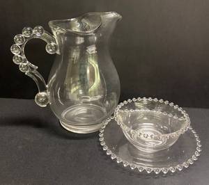 A5 - Vintage Imperial Candlewick Mayo Serving Set with Pitcher