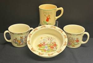 B5 - Vintage Royal Doulton Bunnykins & Ovaltine Mugs and Bowl
