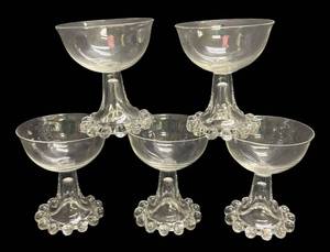 Five Fine Vintage Imperial Glass Candlewick Fruit Dishes