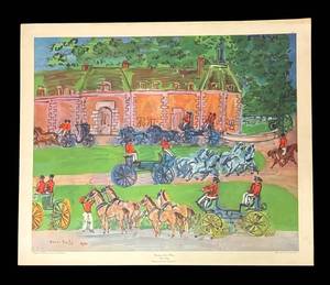 W - Chateau and Horses Unframed Print by Raoul Dufy