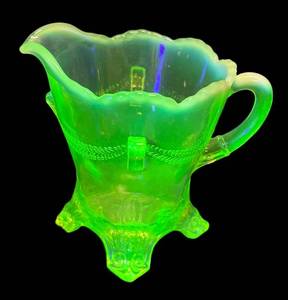 H1 - Vintage Jefferson Uranium Glass Petite Pitcher