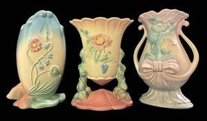 C4 - Vintage Hull Pottery Bowknot & Woodland Vase Mixed Lot