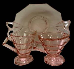C3 - Vintage Pink Depression Glass Fostoria Fairfax Dish & Indiana Glass Tea Room Mixed Lot