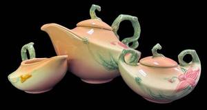 C2 - Vintage Hull Pottery Woodland 3-piece Tea Set (Lot of 3)