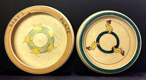 C3 - Antique Roseville Juvenile Babys Plates (Lot of 2)