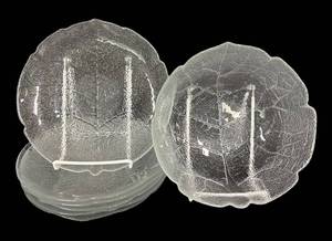 D2 - Vintage Arcoroc Aspen Clear Glass Bowls & Luncheon Plates