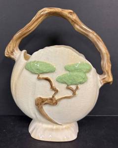 D5 - Vintage Roseville Pottery Ming Tree Basket Vase
