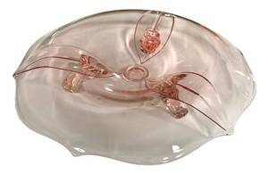 D5 - Vintage Lancaster Glass Co. Pink Console Bowl 13