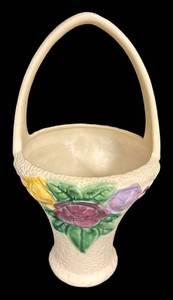 E6 - Antique Roseville Rozane 1917 Art Pottery Basket