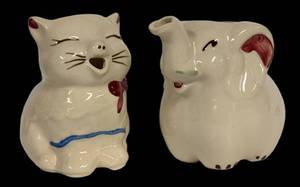 H6 - Vintage Shawnee Pottery Cat & Elephant Creamers (Lot of 2)