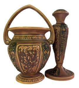 C1 -Antique 1920s Roseville Pottery Florentine I Pottery Pieces
