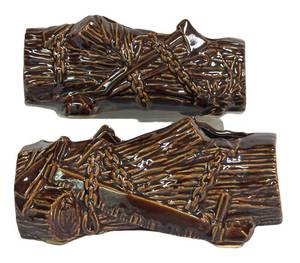 M1 - Vintage McCoy Pottery Log Planters (Lot of 2)