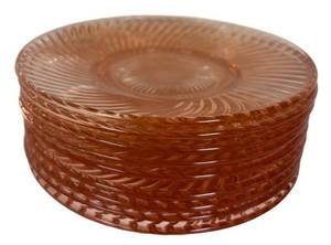 D1 - Federal Glass Diana Pink Depression Glass Luncheon Plates (Lot of 6)