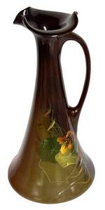 W - Antique Roseville Rozane Ewer Vase With Handle