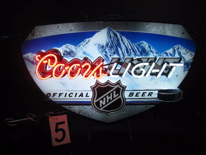 lot 5 image: Coors Light NHL neon - like new 32 L x 22 h