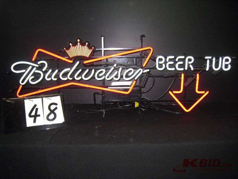 lot 48 image: Budweiser bow tie neon  Beer Tub - new 48 w x 17 h